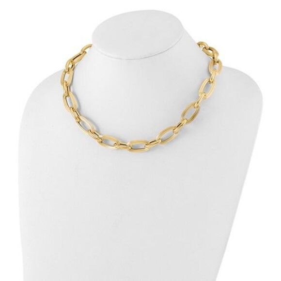 14K Gold Bold and Chunky Oval Link Necklace by Leslie’s Jewelry - Picture 3 of 15